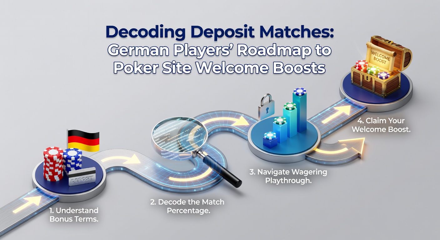 Poker-Chips stapeln sich neben einem Bildschirm mit Bonus-Angeboten, symbolisch für Deposit-Matches in Deutschland