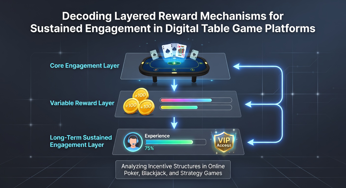 Darstellung geschichteter Belohnungssysteme auf einer digitalen Poker-Plattform mit verschiedenen Leveln und Prämien