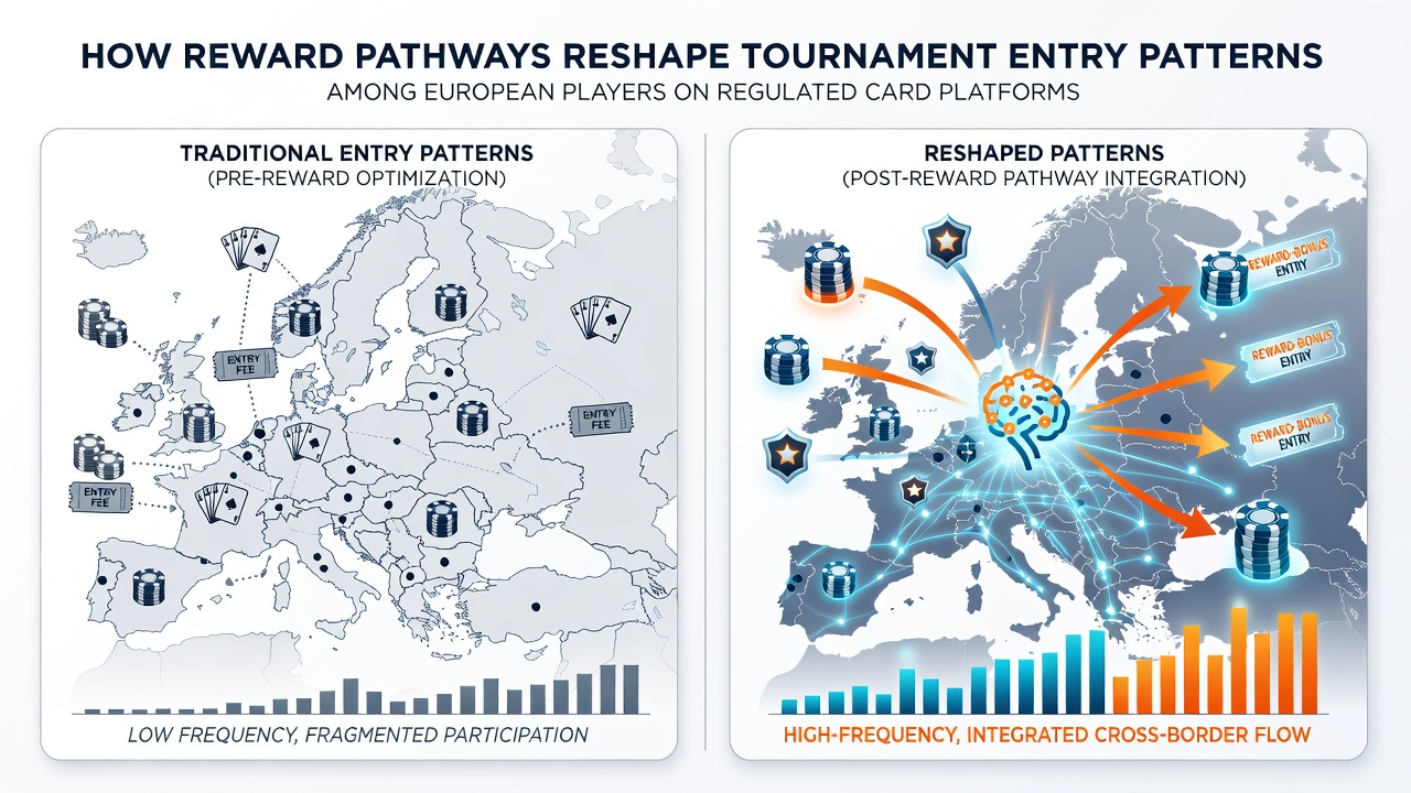 Datenvisualisierung zu veränderten Turniereintritten europäischer Spieler durch Belohnungssysteme