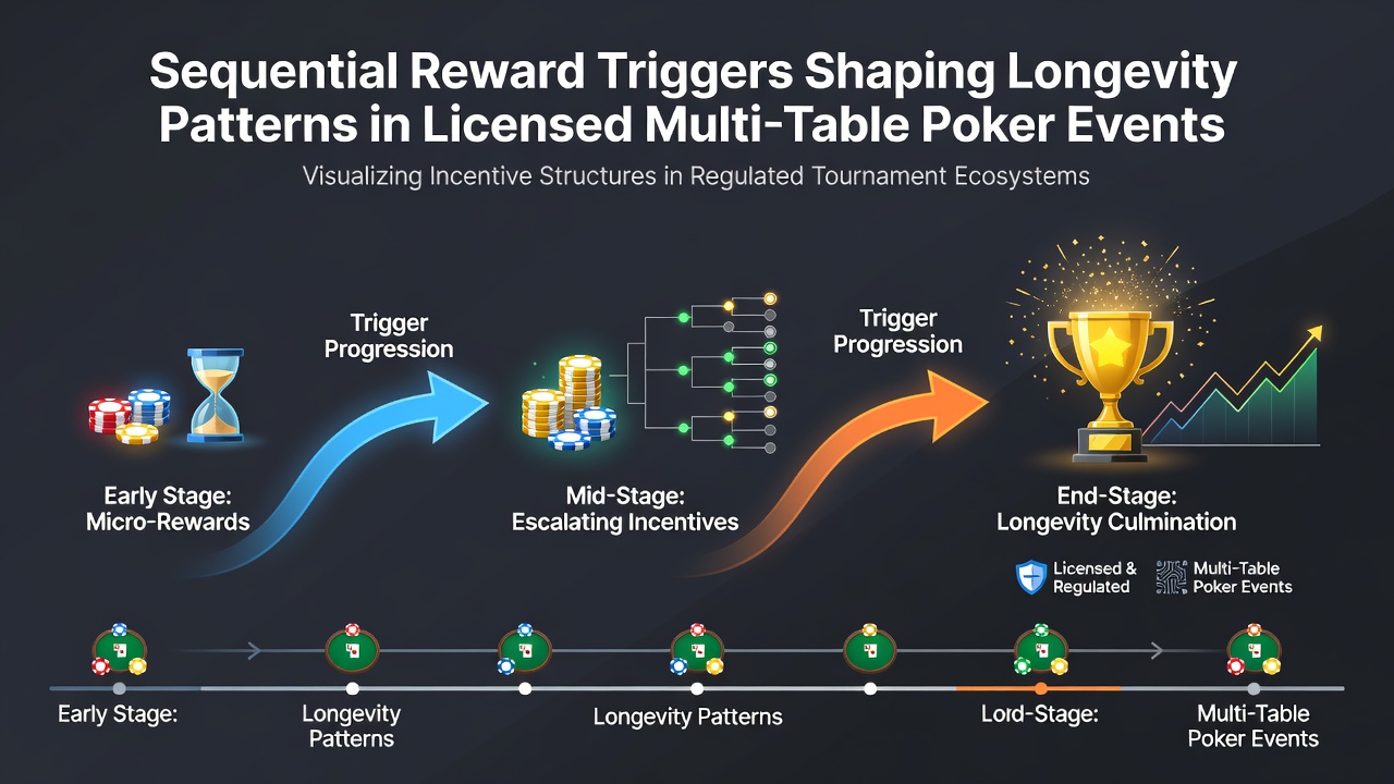Multi-Table-Poker-Event mit sequenziellen Belohnungssystemen auf lizenzierten Plattformen