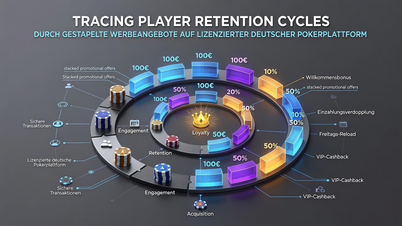 Diagramm zu Retentionszyklen und gestapelten Angeboten auf Poker-Plattformen